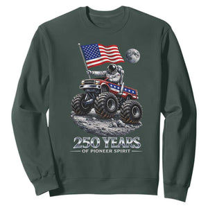 Astronaut 250 Years Of Pioneer Spirit Sweatshirt USA 250th Anniversary TS12 Dark Forest Green Print Your Wear