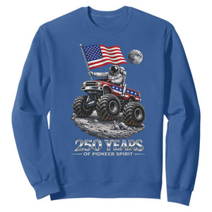 Astronaut 250 Years Of Pioneer Spirit Sweatshirt USA 250th Anniversary TS12 Royal Blue Print Your Wear