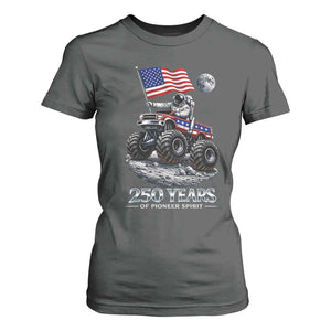 Astronaut 250 Years Of Pioneer Spirit T Shirt For Women USA 250th Anniversary TS12 Dark Heather Print Your Wear