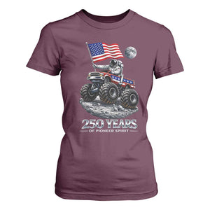 Astronaut 250 Years Of Pioneer Spirit T Shirt For Women USA 250th Anniversary TS12 Maroon Print Your Wear