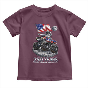 Astronaut 250 Years Of Pioneer Spirit Toddler T Shirt USA 250th Anniversary TS12 Maroon Print Your Wear