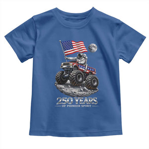 Astronaut 250 Years Of Pioneer Spirit Toddler T Shirt USA 250th Anniversary TS12 Royal Blue Print Your Wear