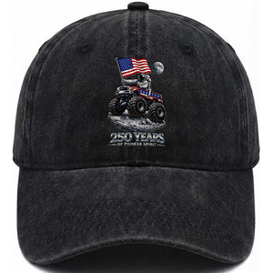 Astronaut 250 Years Of Pioneer Spirit Washed Cotton Baseball Cap USA 250th Anniversary TS12 Print Your Wear