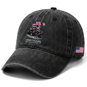 Astronaut 250 Years Of Pioneer Spirit Washed Cotton Baseball Cap USA 250th Anniversary TS12 Print Your Wear