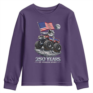 Astronaut 250 Years Of Pioneer Spirit Youth Sweatshirt USA 250th Anniversary TS12 Purple Print Your Wear