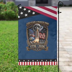 Astronaut 250 Years Of Pioneer Spirit Patriotic Garden Flag Astronaut Graphic Gift TS12 Classic Blue Black Print Your Wear