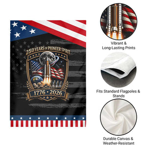 Astronaut 250 Years Of Pioneer Spirit Patriotic Garden Flag Astronaut Graphic Gift TS12 Print Your Wear