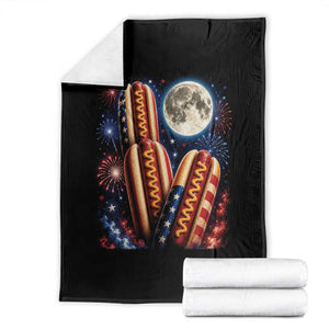4th Of July Hotdog Fireworks Throw Blanket American Food Lovers TS12 Black Print Your Wear