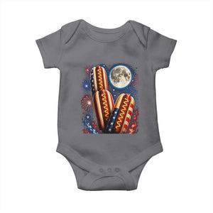 4th Of July Hotdog Fireworks Baby Onesie American Food Lovers TS12 Charcoal Print Your Wear