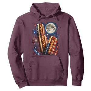 4th Of July Hotdog Fireworks Hoodie American Food Lovers TS12 Maroon Print Your Wear