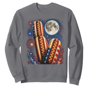 4th Of July Hotdog Fireworks Sweatshirt American Food Lovers TS12 Charcoal Print Your Wear