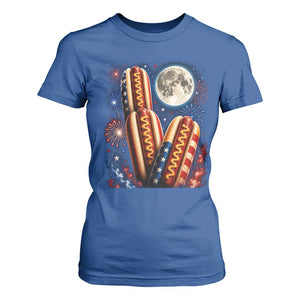 4th Of July Hotdog Fireworks T Shirt For Women American Food Lovers TS12 Royal Blue Print Your Wear