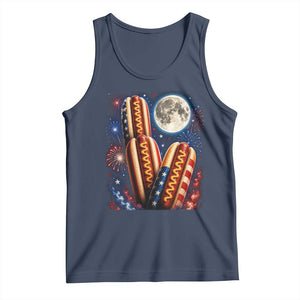4th Of July Hotdog Fireworks Tank Top American Food Lovers TS12 Navy Print Your Wear