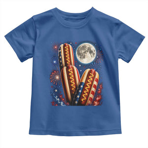 4th Of July Hotdog Fireworks Toddler T Shirt American Food Lovers TS12 Royal Blue Print Your Wear