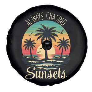 Vintage Always Chasing Sunsets Spare Tire Cover Hawaiian Tropical Beach Graphic TS12 Print Your Wear