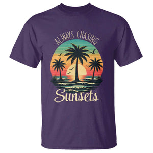 Vintage Always Chasing Sunsets T Shirt Hawaiian Tropical Beach Graphic TS12 Purple Print Your Wear