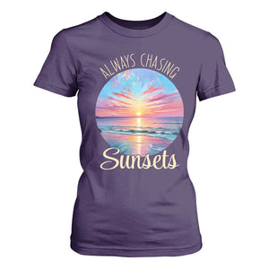 Always Chasing Sunsets T Shirt For Women Summer Vacation Travel Gift