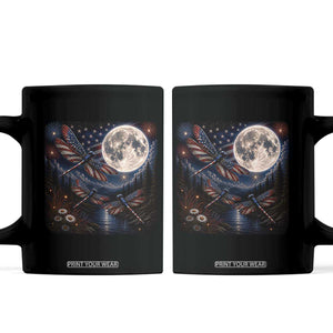 American Flag Dragonfly Patriotic 4th Of July Coffee Mug TS12 Black Print Your Wear