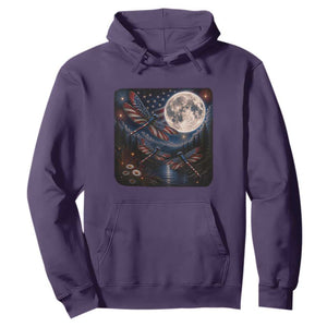 American Flag Dragonfly Patriotic 4th Of July Hoodie TS12 Purple Print Your Wear
