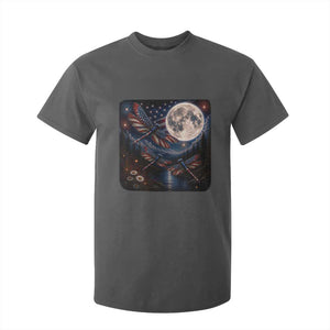 American Flag Dragonfly Patriotic 4th Of July T Shirt For Kid TS12 Dark Heather Print Your Wear