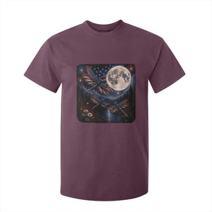 American Flag Dragonfly Patriotic 4th Of July T Shirt For Kid TS12 Maroon Print Your Wear