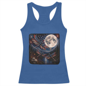 American Flag Dragonfly Patriotic 4th Of July Racerback Tank Top TS12 Royal Blue Print Your Wear