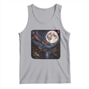 American Flag Dragonfly Patriotic 4th Of July Tank Top TS12 Athletic Heather Print Your Wear