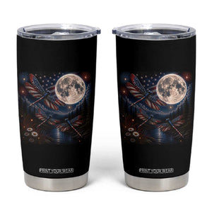 American Flag Dragonfly Patriotic 4th Of July Tumbler Cup TS12 Black Print Your Wear