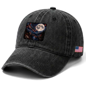 American Flag Dragonfly Patriotic 4th Of July Washed Cotton Baseball Cap TS12 Print Your Wear