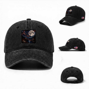 American Flag Dragonfly Patriotic 4th Of July Washed Cotton Baseball Cap TS12 Washed Cap Universal Fit Black Print Your Wear