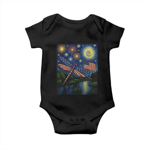 Patriotic Dragonfly Starry Night Swirls Baby Onesie Nature Lovers TS12 Black Print Your Wear