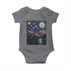 Patriotic Dragonfly Starry Night Swirls Baby Onesie Nature Lovers TS12 Charcoal Print Your Wear