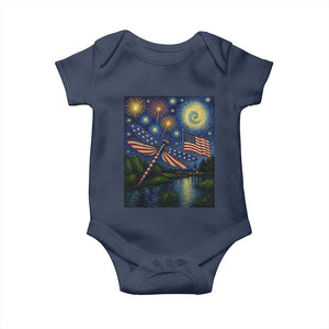 Patriotic Dragonfly Starry Night Swirls Baby Onesie Nature Lovers TS12 Navy Print Your Wear