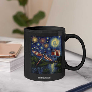 Patriotic Dragonfly Starry Night Swirls Coffee Mug Nature Lovers TS12 Print Your Wear