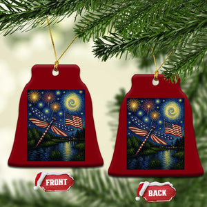 Patriotic Dragonfly Starry Night Swirls Ceramic Ornament Nature Lovers TS12 Print Your Wear