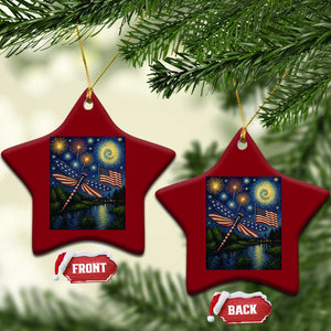 Patriotic Dragonfly Starry Night Swirls Ceramic Ornament Nature Lovers TS12 Print Your Wear