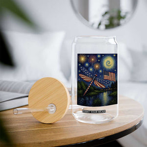 Patriotic Dragonfly Starry Night Swirls Glass Can Nature Lovers TS12 Print Your Wear