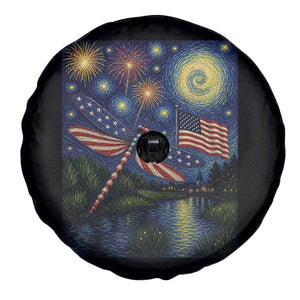 Patriotic Dragonfly Starry Night Swirls Spare Tire Cover Nature Lovers TS12 Print Your Wear