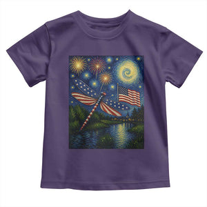 Patriotic Dragonfly Starry Night Swirls Toddler T Shirt Nature Lovers TS12 Purple Print Your Wear