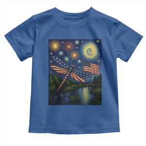 Patriotic Dragonfly Starry Night Swirls Toddler T Shirt Nature Lovers TS12 Royal Blue Print Your Wear
