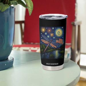Patriotic Dragonfly Starry Night Swirls Tumbler Cup Nature Lovers TS12 Print Your Wear