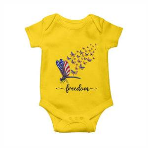 Freedom Dragonfly American Flag 4th Of July Baby Onesie Patriotic Nature Lover Graphic TS12 Daisy Print Your Wear