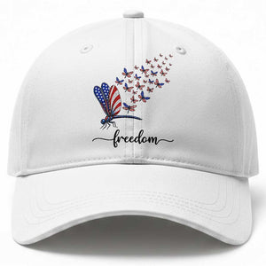 Freedom Dragonfly American Flag 4th Of July Baseball Cap Patriotic Nature Lover Graphic TS12 Print Your Wear