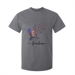 Freedom Dragonfly American Flag 4th Of July T Shirt For Kid Patriotic Nature Lover Graphic TS12 Charcoal Print Your Wear