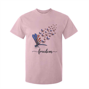 Freedom Dragonfly American Flag 4th Of July T Shirt For Kid Patriotic Nature Lover Graphic TS12 Light Pink Print Your Wear
