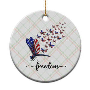 Freedom Dragonfly American Flag 4th Of July Ceramic Ornament Patriotic Nature Lover Graphic TS12 1pc Christmas Plaid Print Your Wear