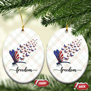Freedom Dragonfly American Flag 4th Of July Ceramic Ornament Patriotic Nature Lover Graphic TS12 Print Your Wear
