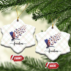 Freedom Dragonfly American Flag 4th Of July Ceramic Ornament Patriotic Nature Lover Graphic TS12 Print Your Wear