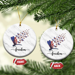 Freedom Dragonfly American Flag 4th Of July Ceramic Ornament Patriotic Nature Lover Graphic TS12 1pc White Marble Print Your Wear