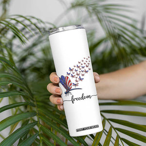 Freedom Dragonfly American Flag 4th Of July Skinny Tumbler Patriotic Nature Lover Graphic TS12 Print Your Wear